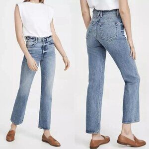 SLVRLAKE London Jeans in Salton Sea Wash Straight Leg Denim High Rise Women’s 32